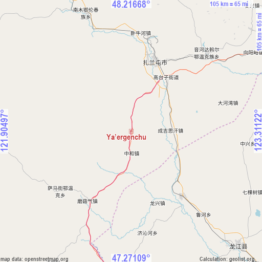 Ya’ergenchu on map