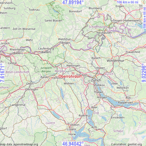 Oberrohrdorf on map