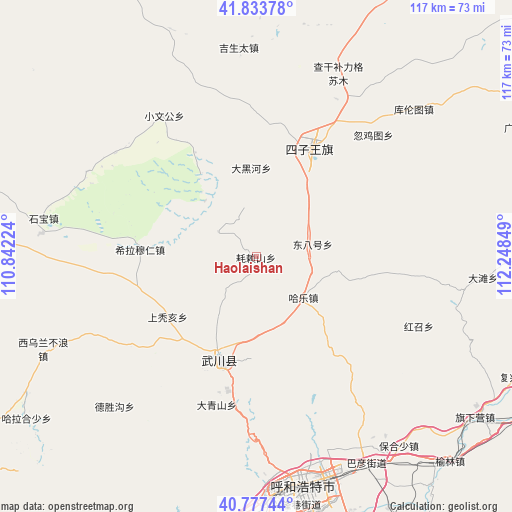 Haolaishan on map