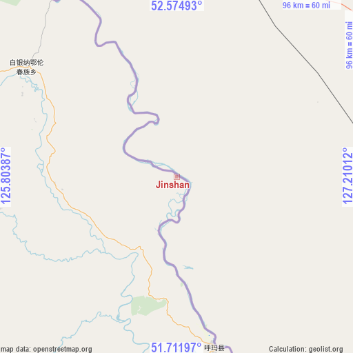 Jinshan on map