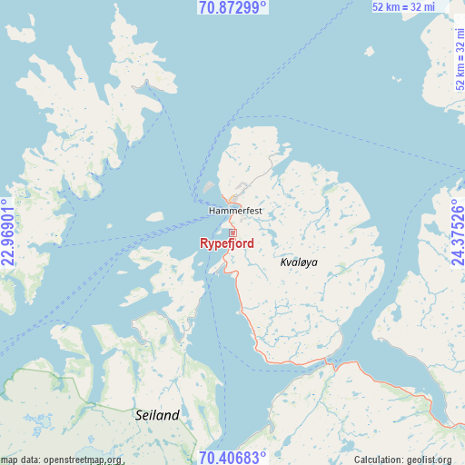 Rypefjord on map