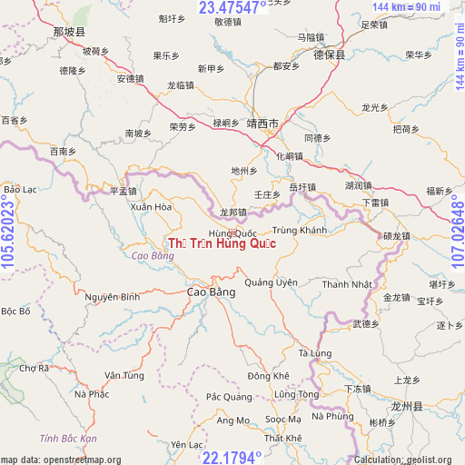 Thị Trấn Hùng Quốc on map