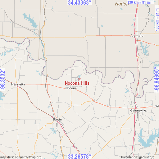 Nocona Hills on map