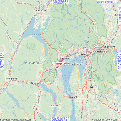 Billingstad on map