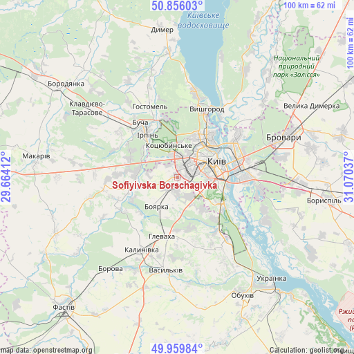 Sofiyivska Borschagivka on map