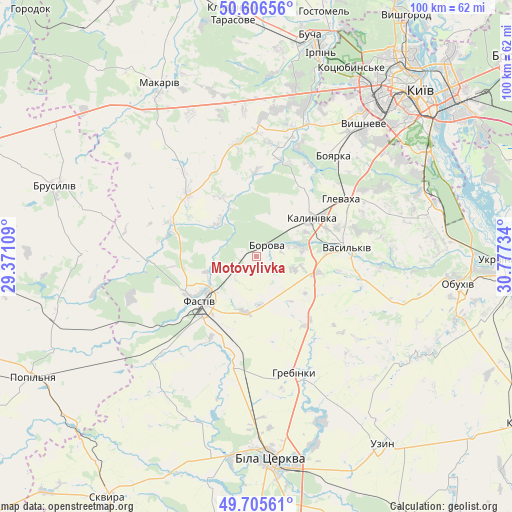 Motovylivka on map