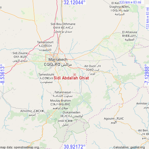 Sidi Abdallah Ghiat on map