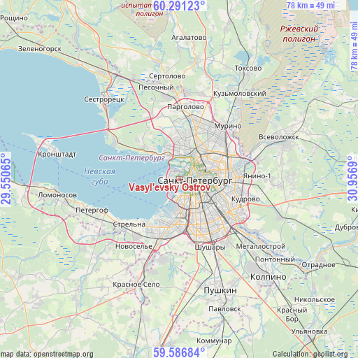 Vasyl'evsky Ostrov on map