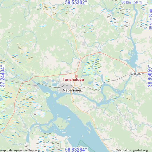 Tonshalovo on map
