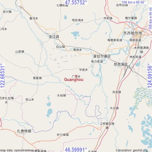 Guanghou on map