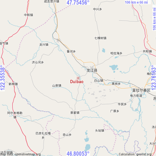 Duibao on map