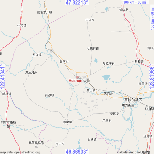 Heshan on map