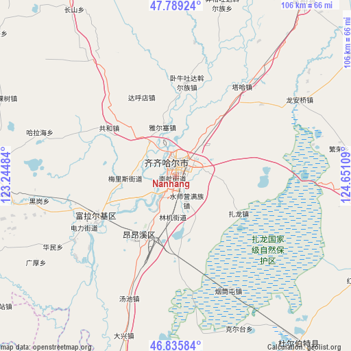 Nanhang on map
