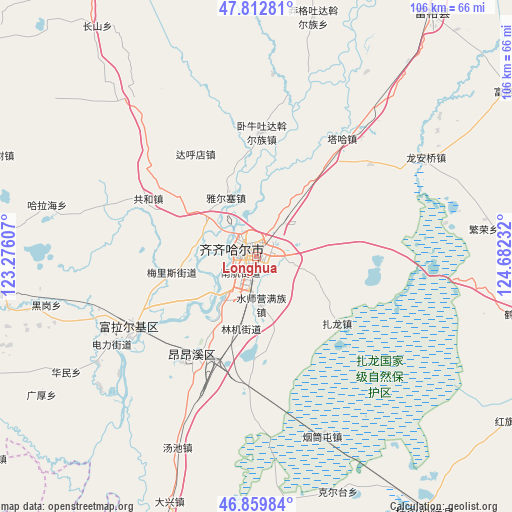 Longhua on map