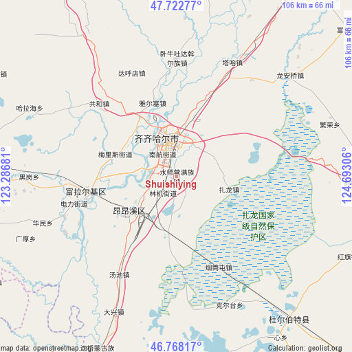 Shuishiying on map