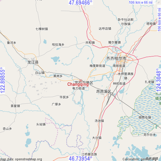 Changqing on map