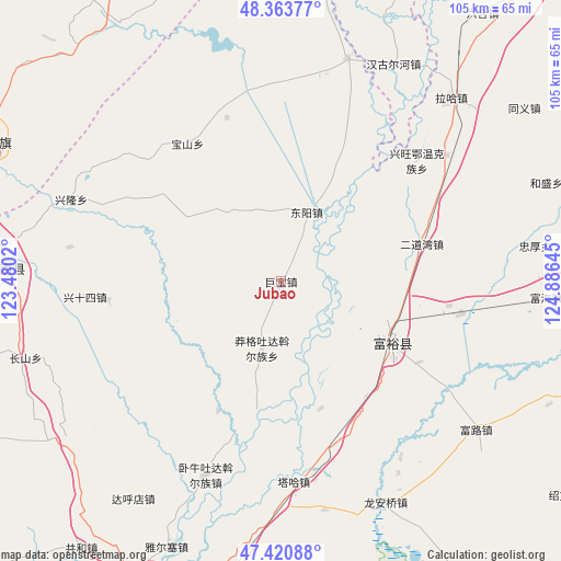 Jubao on map