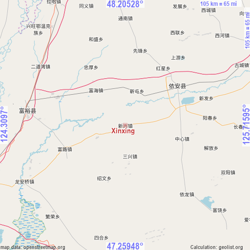 Xinxing on map