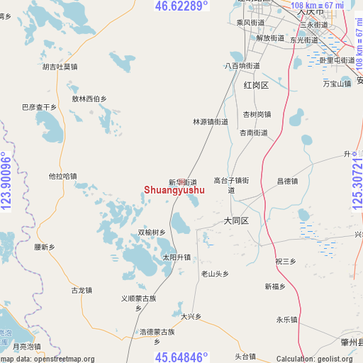 Shuangyushu on map