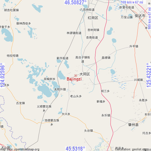 Bajingzi on map