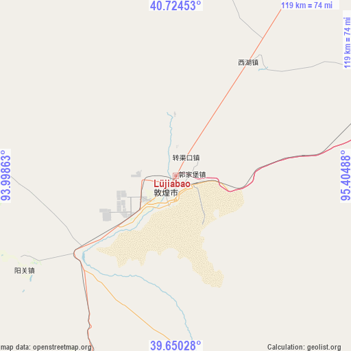 Lüjiabao on map