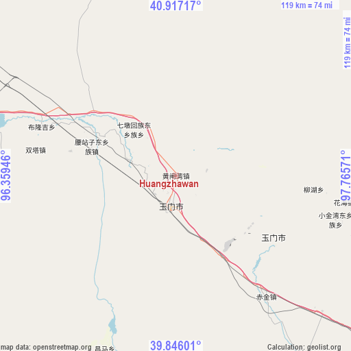 Huangzhawan on map