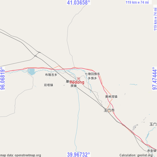 Hedong on map