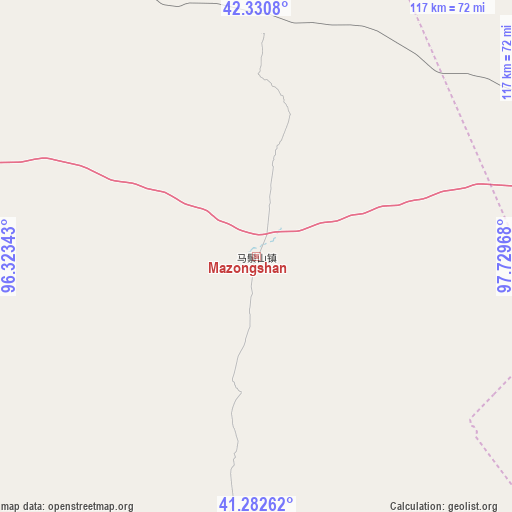 Mazongshan on map