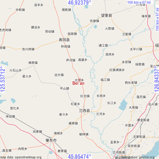 Bei’an on map