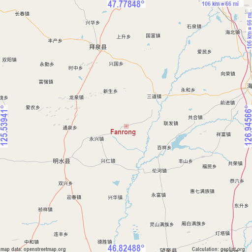 Fanrong on map