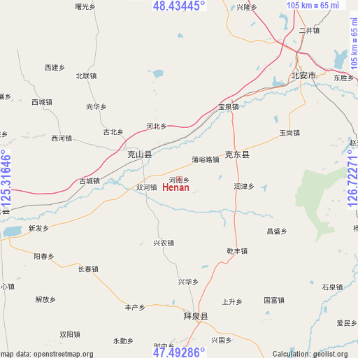 Henan on map