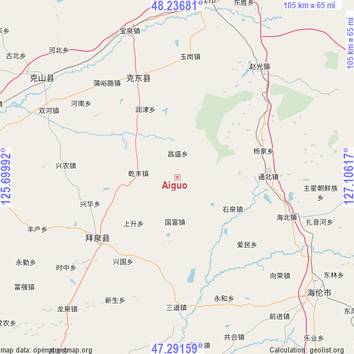 Aiguo on map