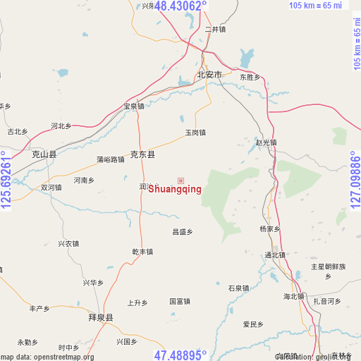 Shuangqing on map