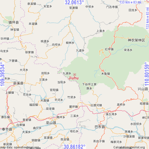 Jiuhu on map