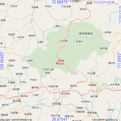 Muyu on map