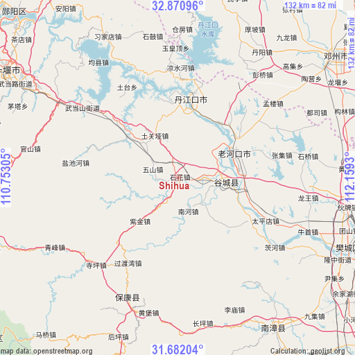 Shihua on map