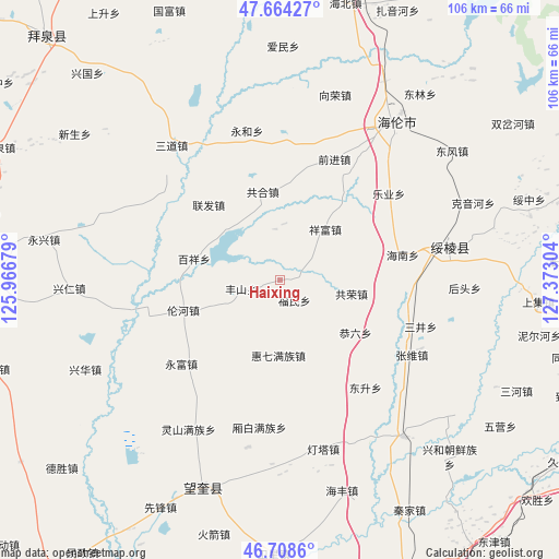 Haixing on map