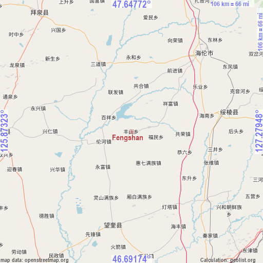 Fengshan on map