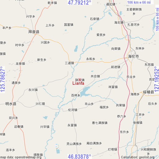 Lianfa on map