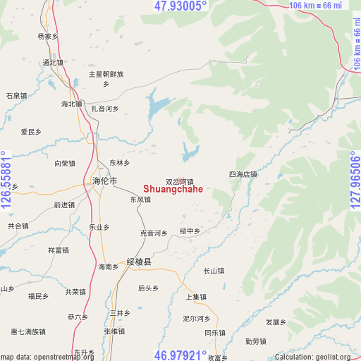 Shuangchahe on map