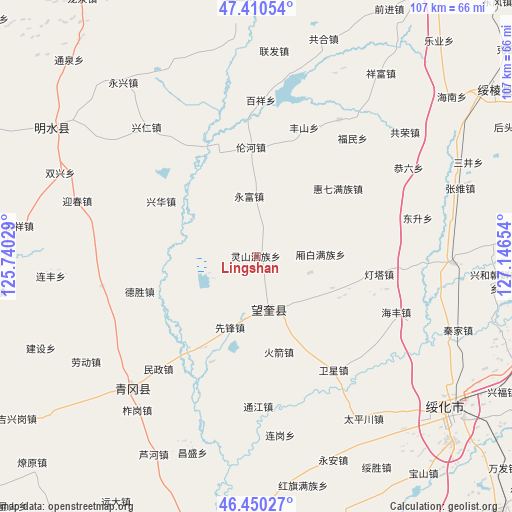 Lingshan on map