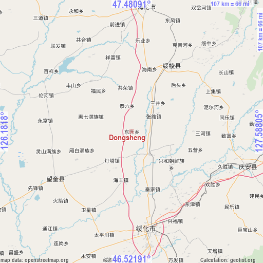 Dongsheng on map