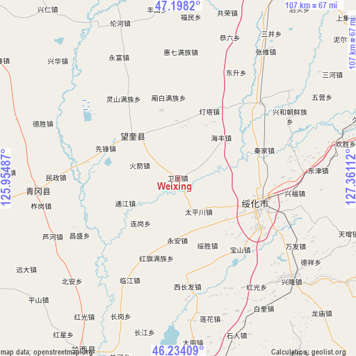 Weixing on map