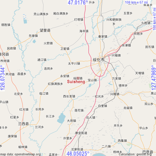 Suisheng on map