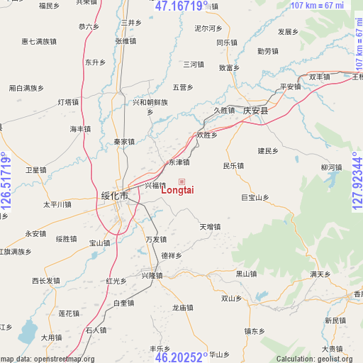 Longtai on map