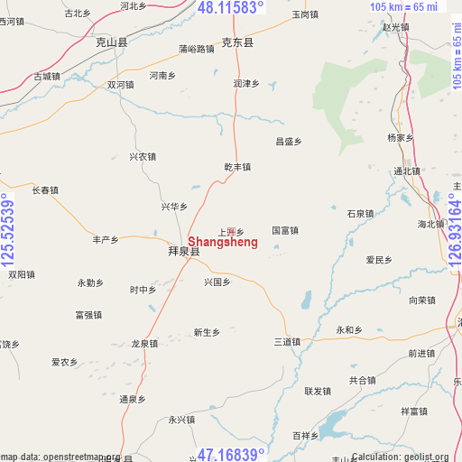 Shangsheng on map