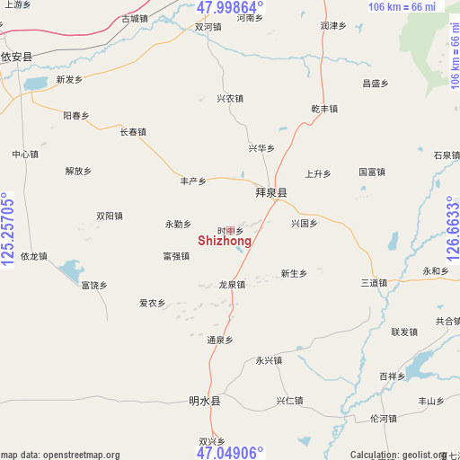 Shizhong on map