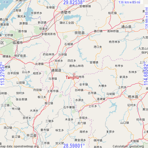 Tanghu on map