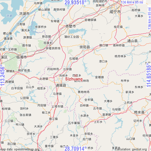 Sizhuang on map