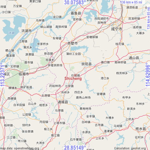 Shicheng on map